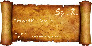 Sztahó Kevin névjegykártya